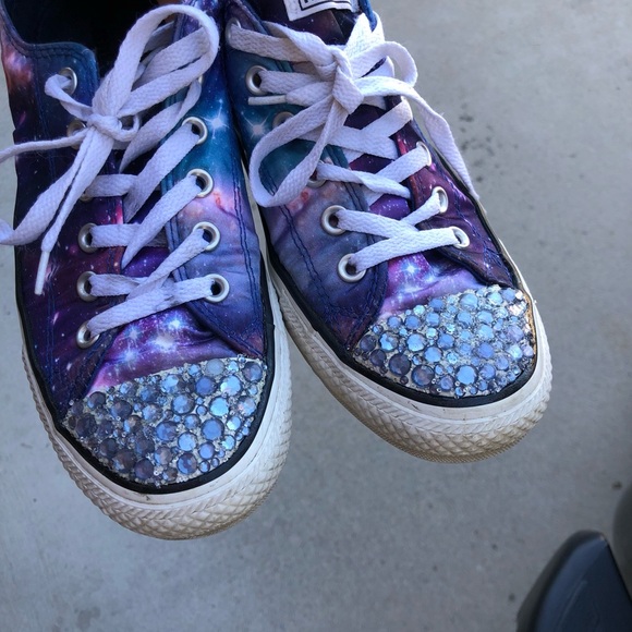 Custom Bling Converse Sneakers Womens Size 9 - Picture 8 of 10